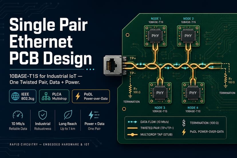 Cover image for Single Pair Ethernet PCB Design 2026: 10BASE-T1S Guide - Rapid Circuitry Blog