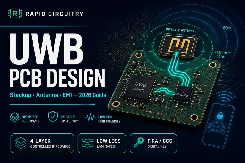 Cover image for UWB PCB Design Guide 2026: Antennas, Stackup & Layout - Rapid Circuitry Blog